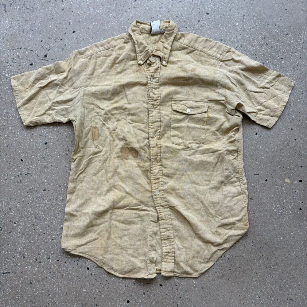 Vintage 60s Kennington Tan Textured Cotton Shirt